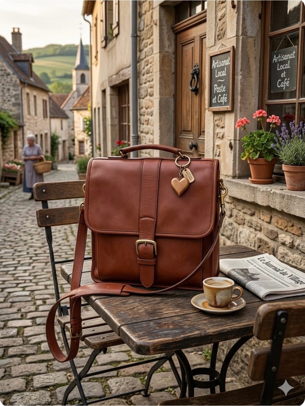 Coach Brown Leather Messenger Bag with Top Handle